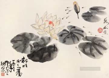  China Oil Painting - Wu zuoren waterlily pond traditional China